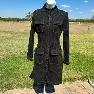 Moda International Denim Dress; Size 2; zip front Dark Denim
